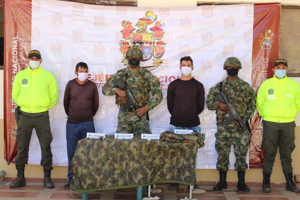 Ejército Nacional captura dos miembros del ELN en zona rural de Codazzi