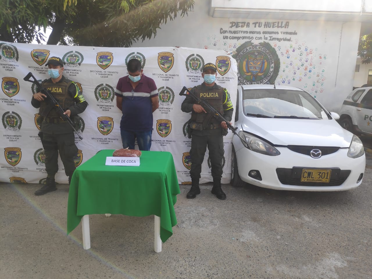 Policía incauta dos mil dosis de base de coca en la vía entre San Alberto y La Mata