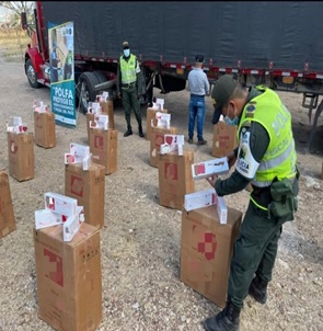 Policía incauta 32 mil cajetillas de cigarrillos de contrabando en Bosconia
