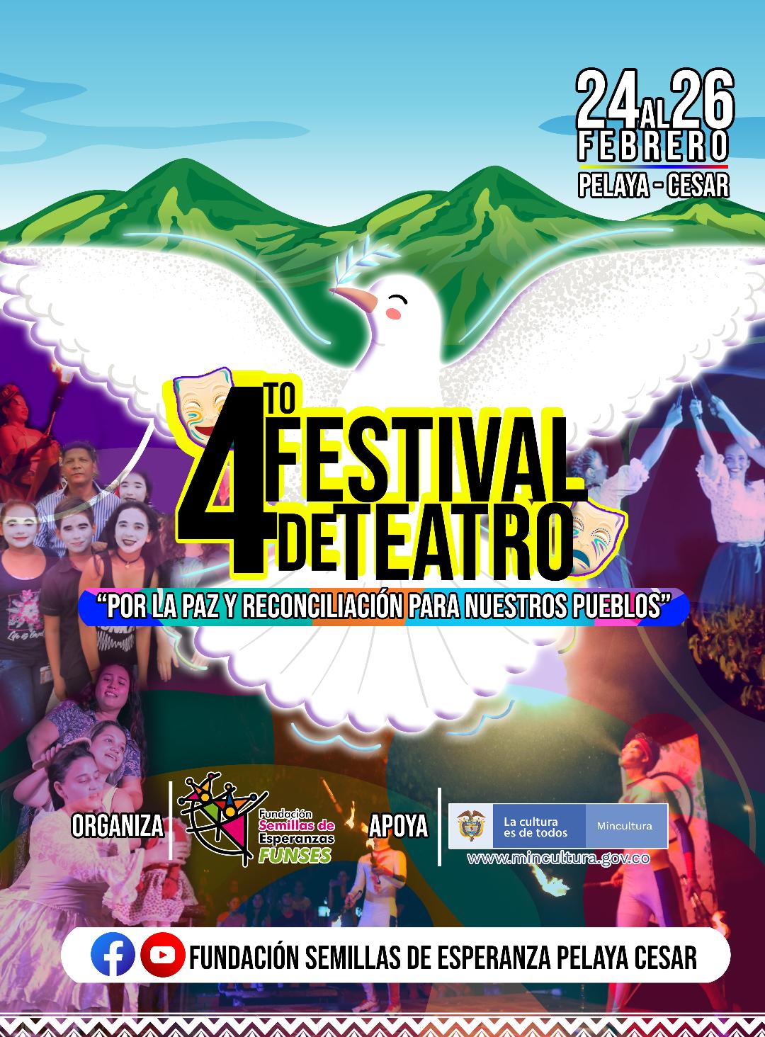 Del 24 al 26 de febrero se realizará en Pelaya el IV Festival de Teatro por la Paz y Reconciliación