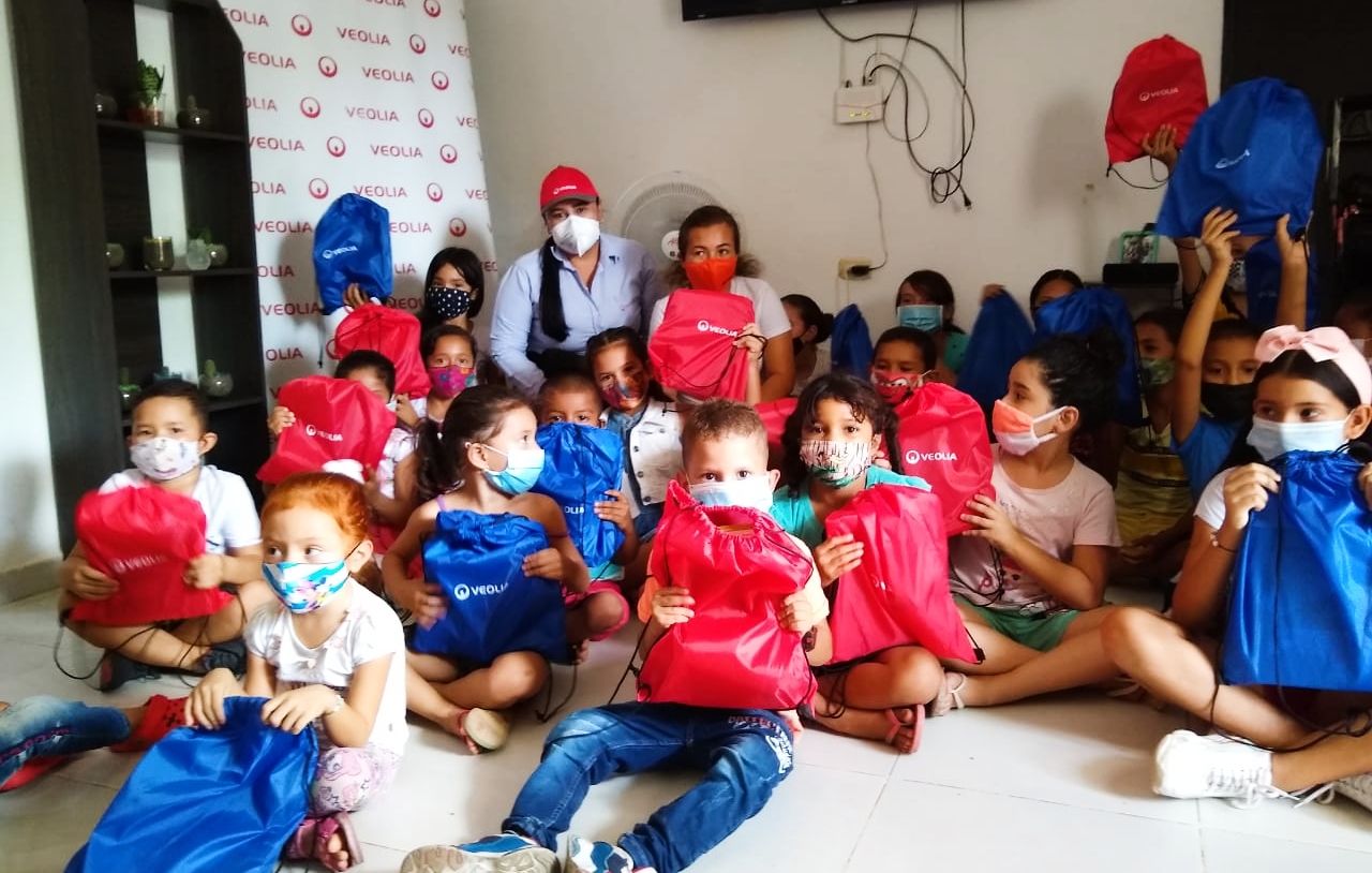 Aporte de Veolia para la educación de niños de Aguachica y Pelaya