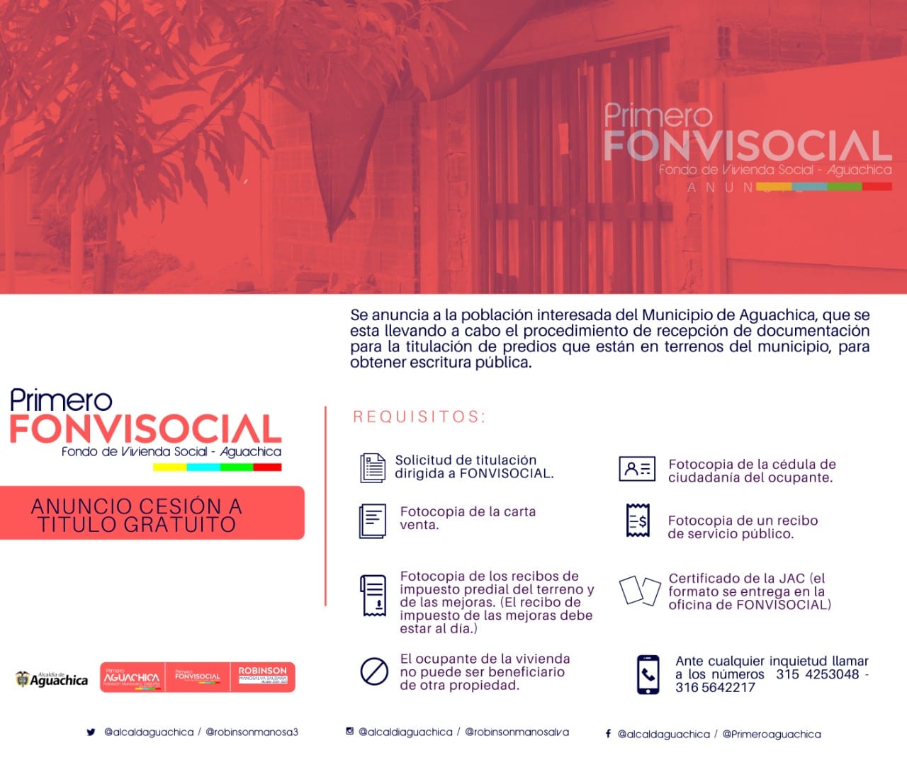 En Aguachica inicia recepción de documentos para titulación de predios