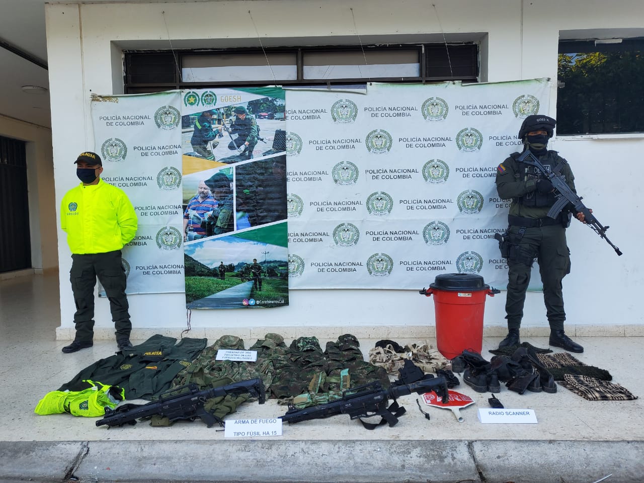 Policía Nacional encontró caleta con material bélico en zona rural de Río de Oro, Cesar
