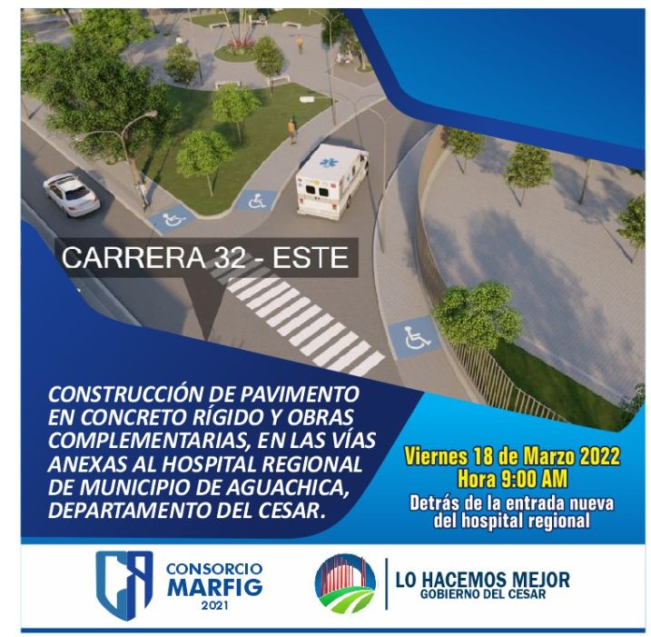 Pavimentarán calles y obras urbanísticas en los alrededores al Hospital Regional de Aguachica
