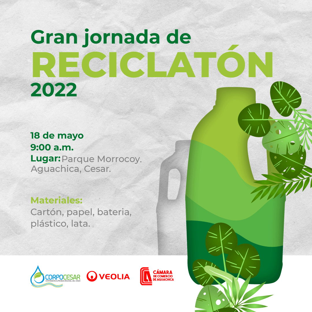 Gran Jornada de reciclatón en Aguachica el próximo 18 de mayo