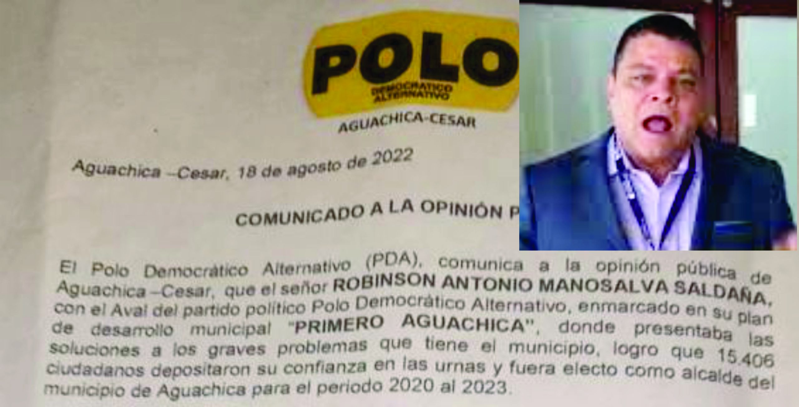Polo Democrático Alternativo respalda revocatoria de mandato contra el alcalde de Aguachica