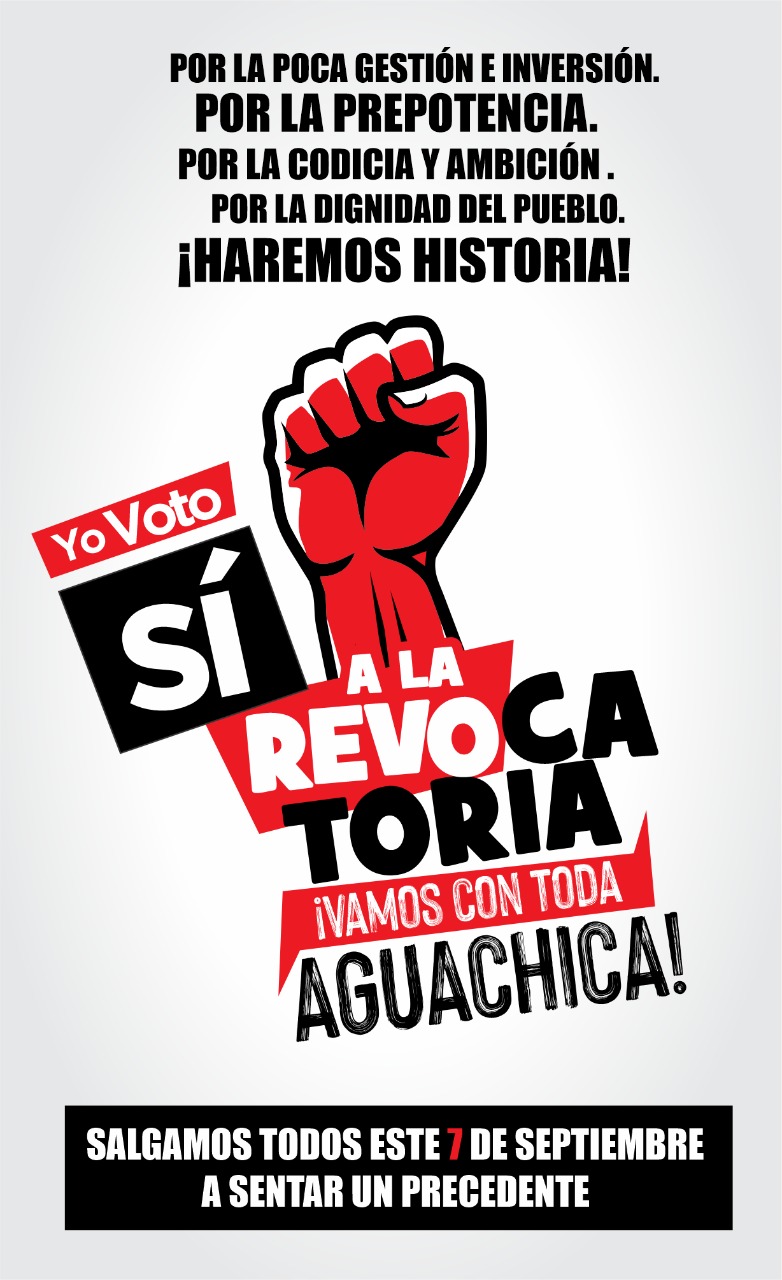 Este domingo 11 de septiembre será la consulta de revocatoria de mandato contra el alcalde Robinson Antonio Manosalva Saldaña