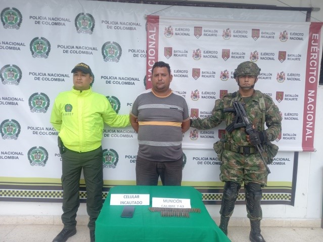 En la invasión Las Vegas de Aguachica capturan a un hombre por el delito de tráfico, fabricación o porte de armas de fuego o munición