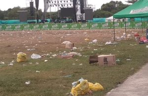 Después de los conciertos quedó totalmente destruida la gramilla del estadio de Aguachica