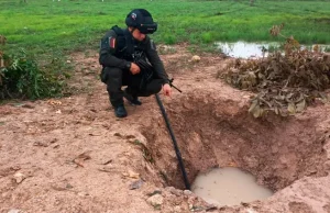 En zona rural e Aguachica detectan válvula Ilícita e incautan 315 galones de hidrocarburos